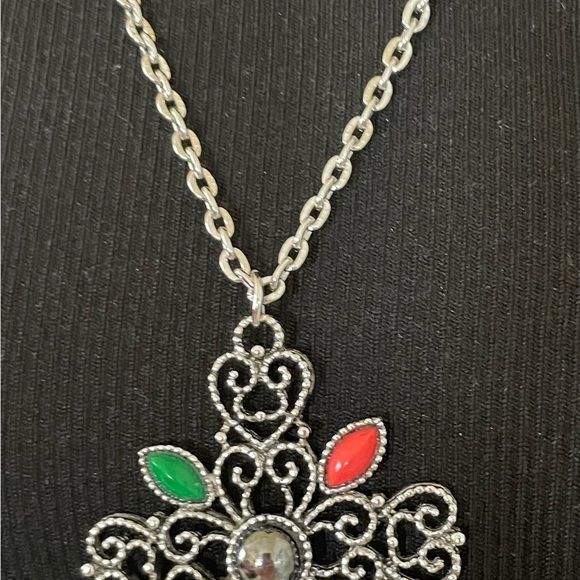 Vintage Avon Cross Pendant Necklace Colorful Accents - Picture 2 of 8